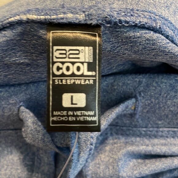 32 Degrees Cool Soft Sleep Lounge Pants Blue Knit Drawstring Pull-On L - Picture 6 of 8